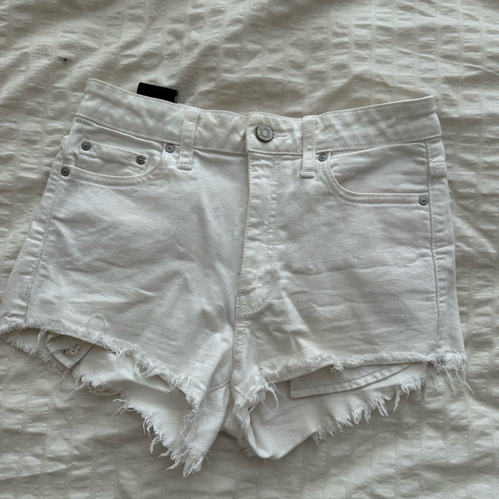 Talula White Jean Shorts High-Waisted Distressed